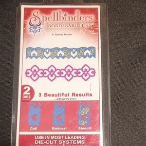 Spellbinders Borderabilities In Spades Border Die Set - Blue and Pink